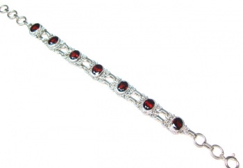 Most pretty 925 sterling silver handmade red Garnet bracelet for women